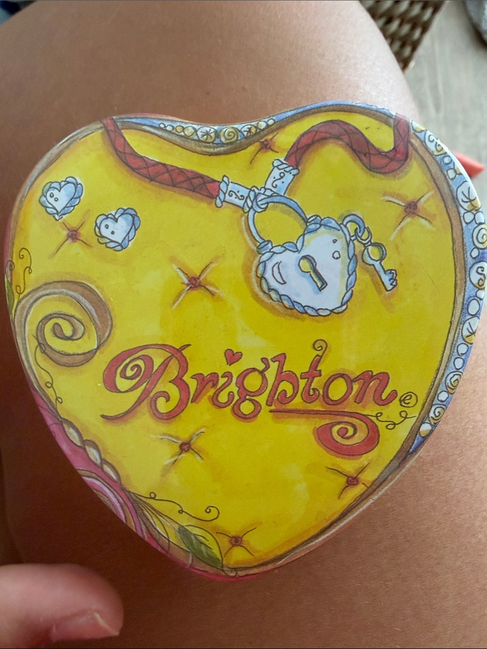 Brighton Yellow Heart Decorative Tin